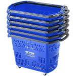 Ostukorvid ratastega, 6 tk, 39 L, sinised