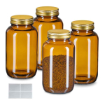 Toidu s&auml;ilituspurgid Relaxdays, 4 tk, 400 ml, pruun, 14 &times; 7,5 &times; 7,5 cm