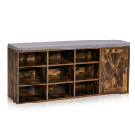 Esikupink, 9 riiulit ja 1 kapp, Pruun, 110,5 &times; 49,5 &times; 30,5 cm