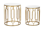 &Uuml;mmarguste diivanilaudade komplekt TORY MARBLE, 2 tk, 46 &times; 55 &times; 46 cm ja 39 &times; 48 &times; 39 cm