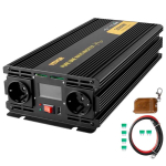 Puhas siinuslaine inverter 2500 W, 12 V alalisvoolust 230 V vahelduvvooluni, USB ja LCD-ekraaniga