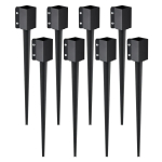 Aiaposti maavaiad, metallist, mustad, 36x4x4 tolli, 8 tk.