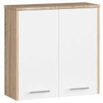 Riputatav vannitoakapp FIN 2D, 2 ust, pruun/valge, 60 &times; 60 &times; 22,5 cm