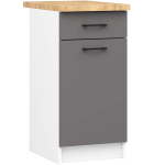 K&ouml;&ouml;gikapp OLIWIA S40 SZ1, 1 sahtel ja 1 hingedega uks, valge/hall, 40 &times; 85 &times; 46 cm