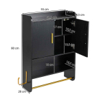 Seinale paigaldatav vannitoakapp, 2 ust, 55 &times; 80 &times; 20 cm