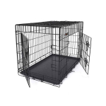 Metallist kahe uksega koerapuur 106 x 77,5 x 70 cm XXL suurus, must