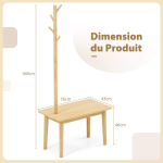 Riidepuu 76x43x168cm, heledpruun