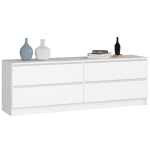 Kummut K160 CLP, 4 sahtliga, Valge, 160 &times; 55 &times; 40 cm