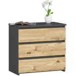 &Ouml;&ouml;kapp AKORD CL3, 3 sahtlit, hall/pruun, 60 &times; 57 &times; 35 cm