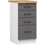 K&ouml;&ouml;gikapp OLIWIA S40, 4 sahtlit, valge/hall, 40 &times; 85 &times; 46 cm