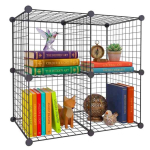 Modulaarne kuubiriiul Relaxdays, 4 kuupi, Must, 75 &times; 75 &times; 37 cm