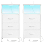 &Ouml;&ouml;kapp SONGMICS, 2 sahtlit ja avatud lahter, Must, 39,6 &times; 75,9 &times; 30 cm