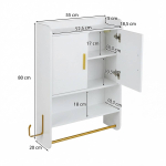 Seinale kinnitatav vannitoakapp, 2 ust, 55 &times; 80 &times; 20 cm
