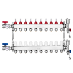 P&otilde;randak&uuml;tte kollektor 10 haruga, 1,27 cm PEX torud, komplekt