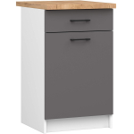 K&ouml;&ouml;gikapp OLIWIA S50, 1 sahtel ja 1 uks, valge/hall, 50 &times; 85 &times; 46 cm
