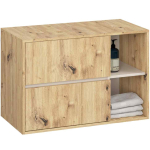 Riputatav vannitoakapp VAMI W90, 2 sahtlit, 2 avatud riiulit, pruuni/beži v&auml;rvi, 90 &times; 60 &times; 45,5 cm