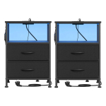 &Ouml;&ouml;kapp SONGMICS, 2 sahtlit ja avatud lahter, Must, 39,6 &times; 60,4 &times; 30 cm