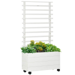 T&otilde;stetud peenar v&otilde;rguga Outsunny 76x30x155cm, valge v&auml;rv