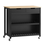 Ratastel k&ouml;&ouml;gikapp 98x58x94cm., must/heledapruun v&auml;rv