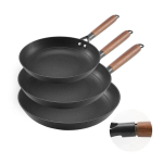 Malmist praepannide komplekt 3 tk (205, 265, 310 mm), must, puidust k&auml;epide