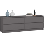Kummut K160 4SZ, 4 sahtlit, hall, 160 &times; 55 &times; 40 cm