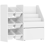 Lasteriiul, 6 kasti, 3 riiulit, Valge, 100 &times; 30 &times; 80 cm