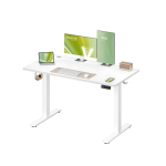 Reguliuojamo auk&scaron;čio elektrinis ra&scaron;omasis stalas 120&times;60 cm, vintažinė ruda