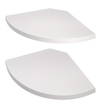 Seinale riputatavad nurgariiulid VASAGLE, 2 tk, lehvikukujulised, Valge, 20 &times; 20 &times; 1,2 cm