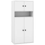 Hoiukapp, 2 ukse ja reguleeritava riiuliga, valge, 54 &times; 30 &times; 111 cm