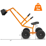 Laste ekskavaator labidaga 58x35x33cm, oranž/must v&auml;rv