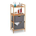 Vannitoa kapp 2 korvi ja 2 riiuliga 96x44x34cm., tumehall/helepruun