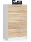 Kummut AkordV2 K60, 4 sahtliga, valge/pruun, 60 &times; 99 &times; 40 cm