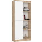 Kontoririiul AKORD R80 CLP, 1 uks, 8 riiulit, tamme/valge, 80 &times; 180 &times; 35 cm