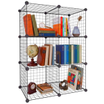 Modulaarne kuubiriiul Relaxdays, 6 kuupi, Must, 75 &times; 110 &times; 37 cm