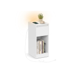 &Ouml;&ouml;kapp VASAGLE, 1 sahtel, LED, USB-A ja USB-C, Valge, 25 &times; 59,5 &times; 30 cm