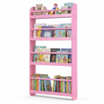 Laste seinale kinnitatav raamaturiiul, 4 tasandit, 56 &times; 107 &times; 12 cm