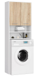 Vannitoakapp FIN, 2 ust, 4 riiulit, valge/pruun, 64 &times; 180 &times; 30 cm