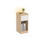 &Ouml;&ouml;kapp VASAGLE, 1 sahtel, LED, USB-A ja USB-C, Kollane/Valge, 25 &times; 59,5 &times; 30 cm