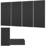 4 tk akustilisi liimpaneele, 2 tolli, 23,6 x 11,8 tolli, mustad
