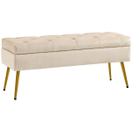 Pehme pink hoiuruumiga Homcom 102x35x43cm, liiva/kuldses v&auml;rvitoonis