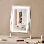 Kosmeetiline LED-peegel valgustusega, 5x suurendus, valge, 16x12 cm