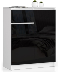 Kummut K80 CLP, 1 sahtel, 2 ust, valge/must, 80 &times; 99 &times; 40 cm
