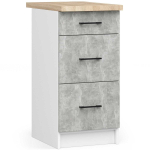 K&ouml;&ouml;gikapp OLIWIA S40, 3 sahtlit, valge/hall, 40 &times; 85 &times; 46 cm