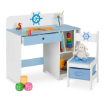 Laste kirjutuslaud ja tool Relaxdays 10037792.0, Laua ja tooli komplekt, 80 &times; 79,5 &times; 40 cm