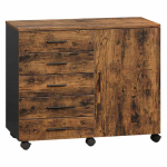 Kontorikonteiner VASAGLE, 5 sahtlit ja uksed, 80 &times; 65 &times; 40 cm