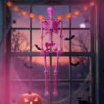 Halloweeni skelett, Elusuuruses, Roosa, 63 &times; 14 tolli