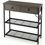 Konsoollaud 81x30x81cm, tumehall/must