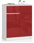 Kummut K80 CLP, 2 ust ja 1 sahtel, valge/punane, 80 &times; 99 &times; 40 cm