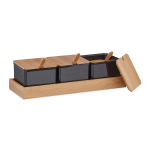 Maitseainepurgi komplekt Relaxdays 10041599_46, 3 tk, helepruun/must, 30 &times; 11 &times; 13 cm