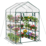 Kasvuhoone VEVOR 1,4 &times; 1,4 m(2) PVC, 10 riiulit, 137 &times; 196 &times; 137 cm